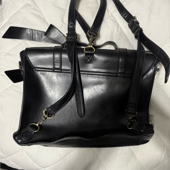 ECOSUSI Convertibl work bag / backpack / laptop bag. Black leather. - Picture 3 of 11